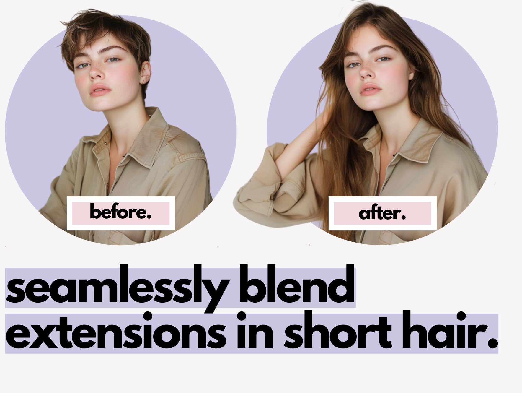 how to hide extensions in very short hair?