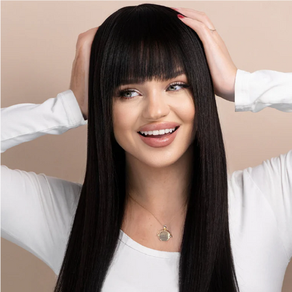 Human hair wigs with bangs