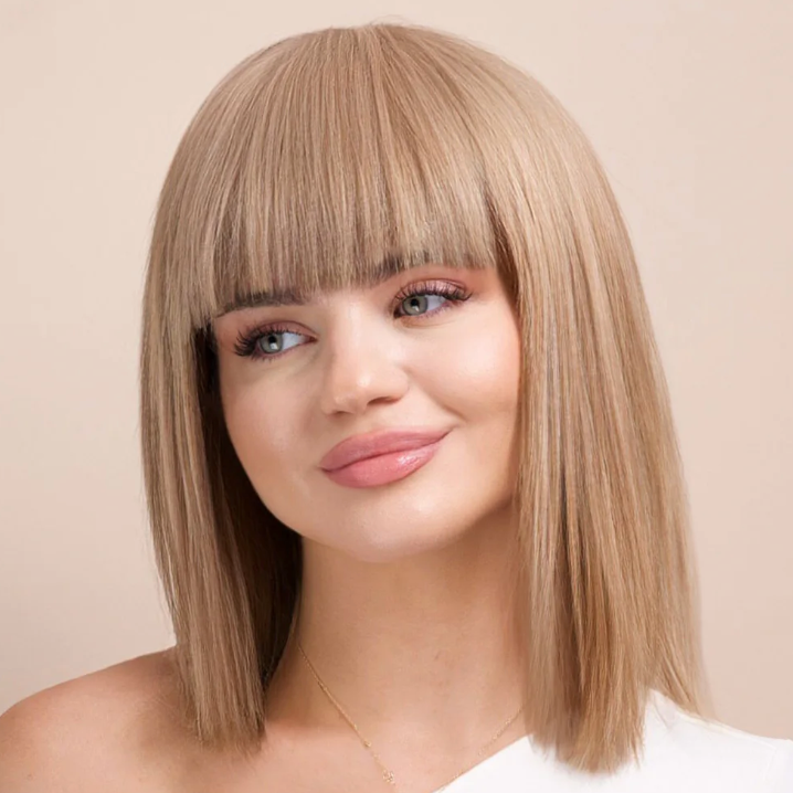 Human hair wigs with bangs