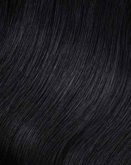 halo one-step hair extensions jet black.