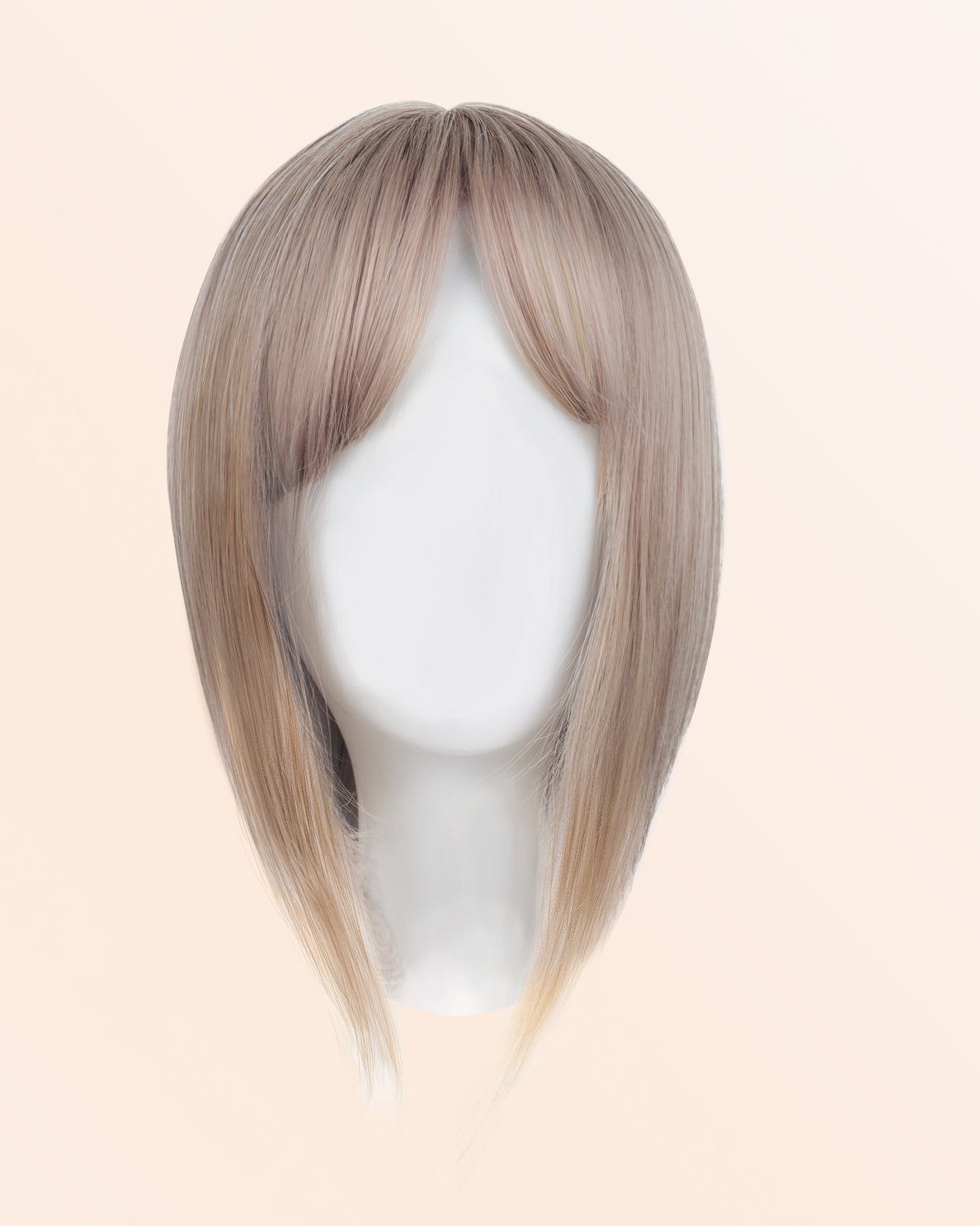 hair topper with bangs 12" ash blonde.