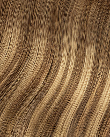 clip-in hair extensions caramel balayage.