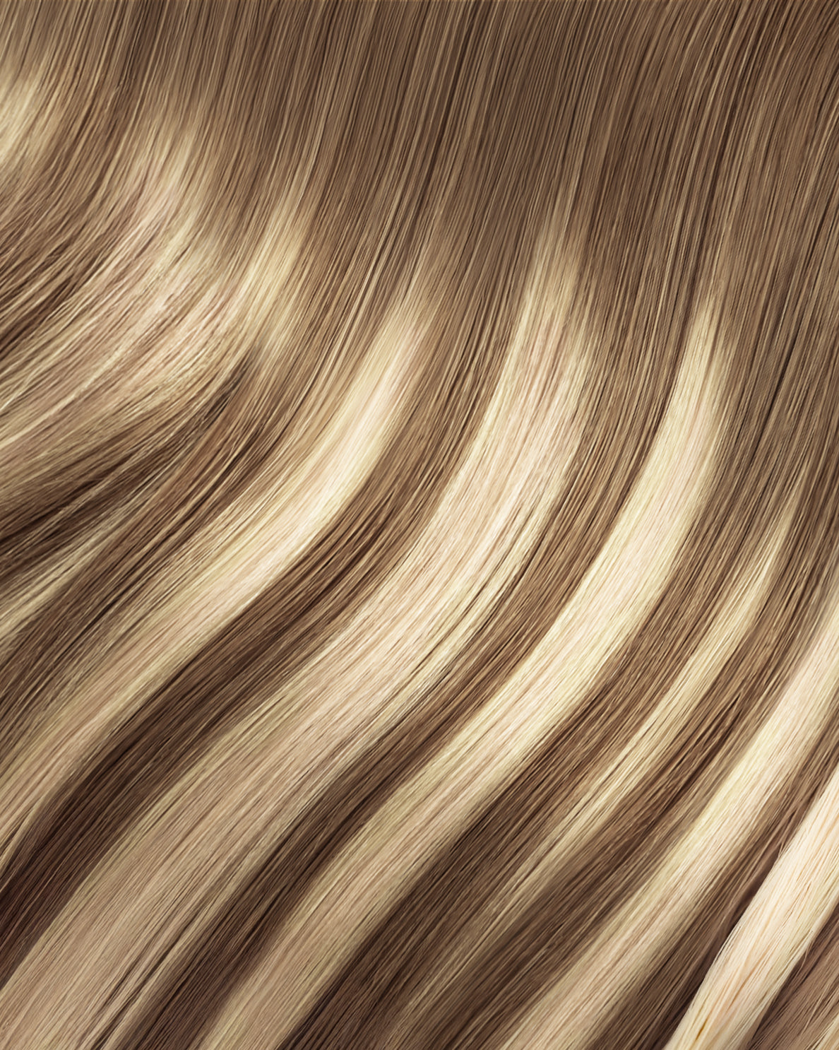 clip-in hair extensions rooted beige highlights.