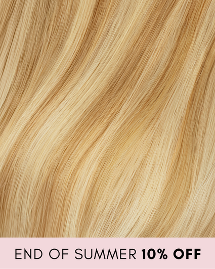 clip-in hair extensions golden highlights.