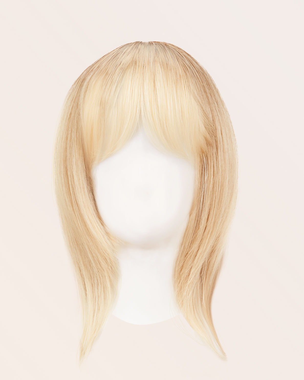 hair topper with bangs 12" platinum blonde.