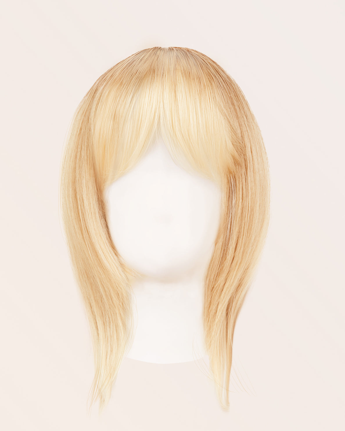 hair topper with bangs 12" light blonde
