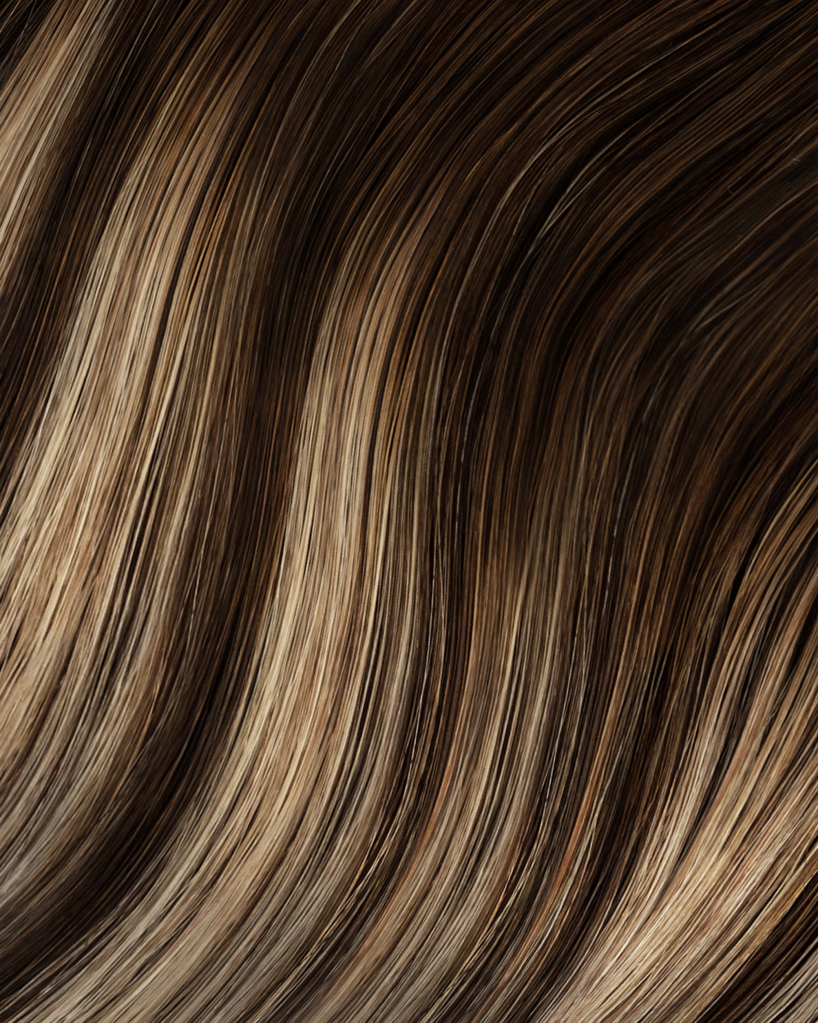 clip-in hair extensions ash brown balayage.