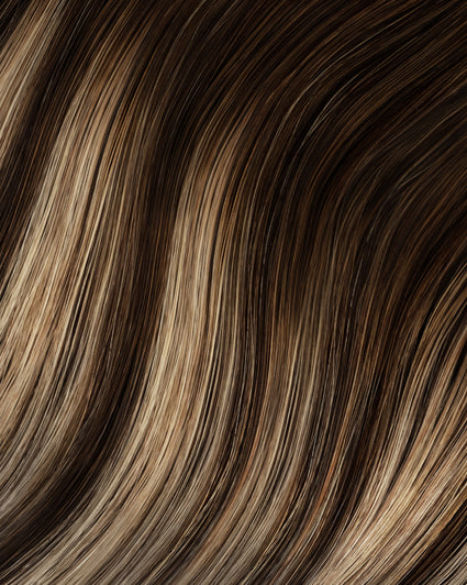 halo one-step hair extensions ash brown balayage.