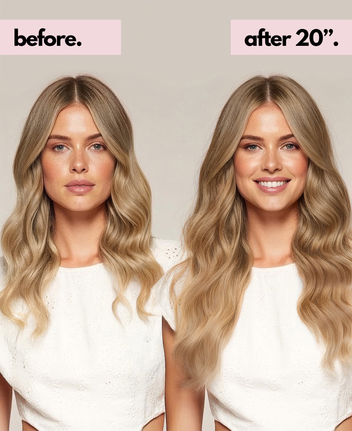 before and after hair extensions