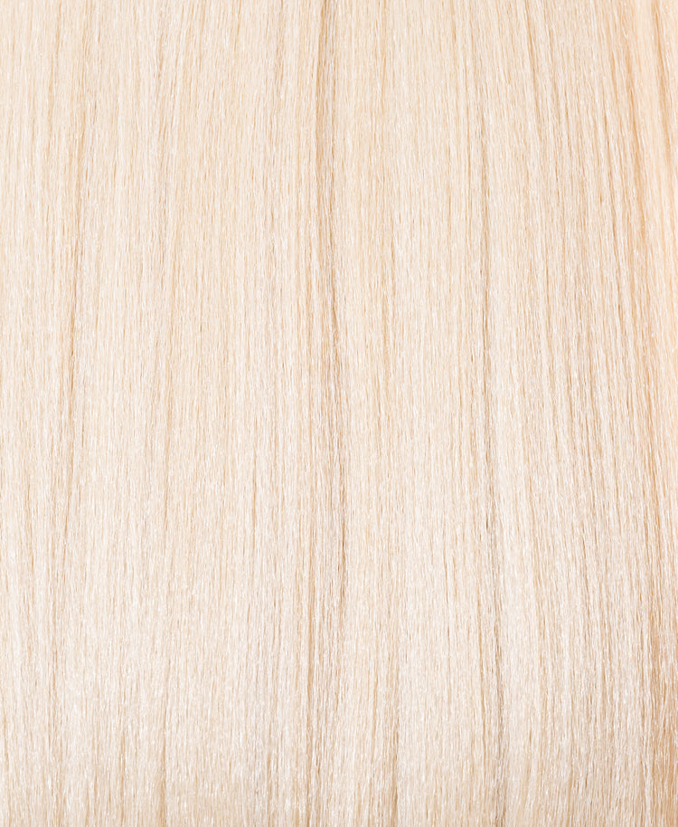 vegan fiber long straight ponytail - platinum blonde 26".