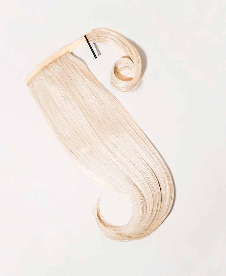 vegan fiber flipped ends ponytail - platinum blonde 17".