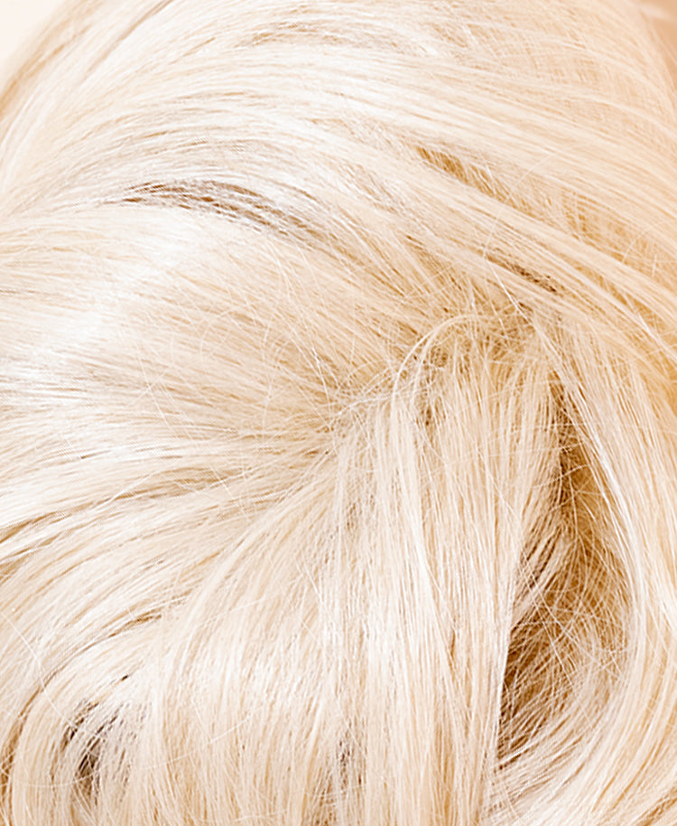 messy bun - platinum blonde.