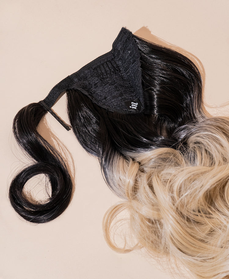 vegan fiber bouncy ponytail - ombre sandy 18".