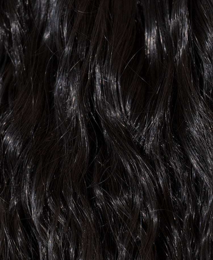 long wavy ponytail - natural black 26".