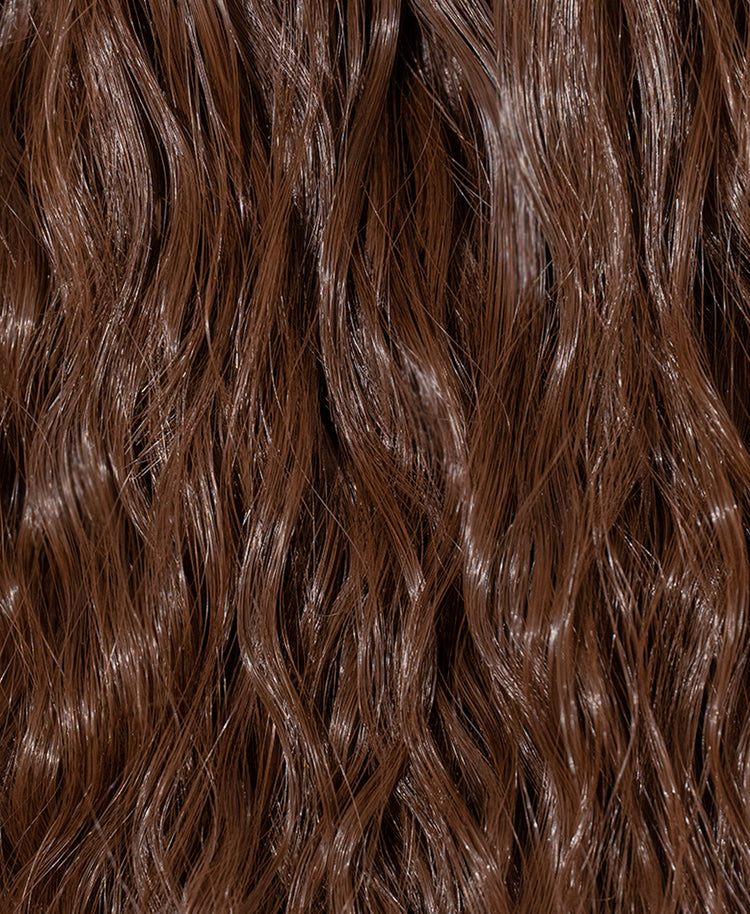 vegan fiber long wavy ponytail - chocolate brown 26".