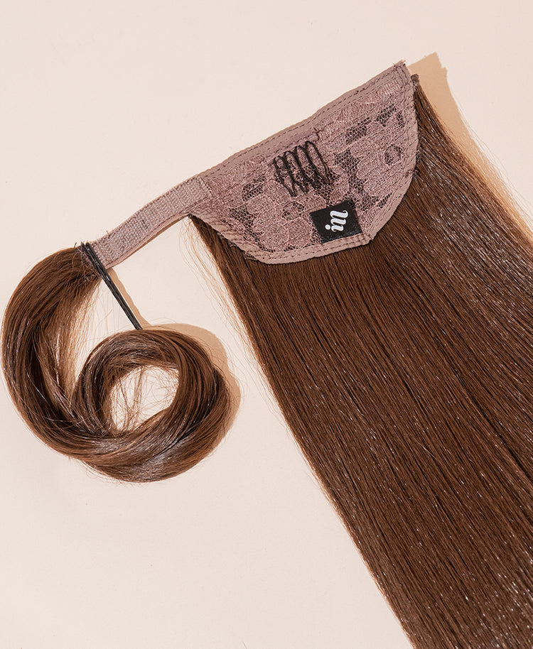 long straight ponytail - chocolate brown 26".