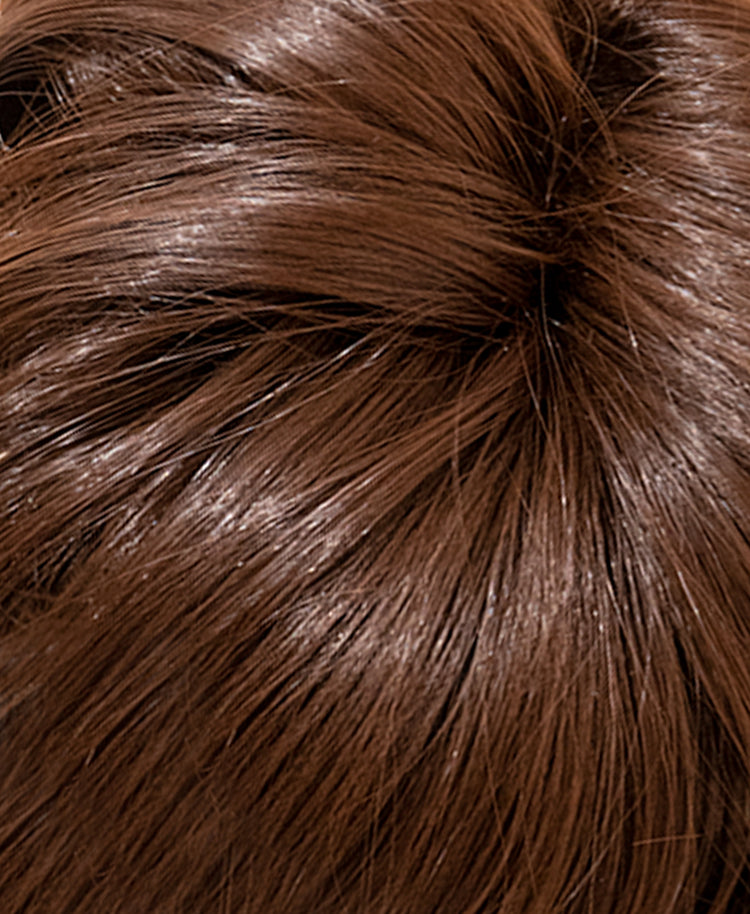 messy bun - chocolate brown.