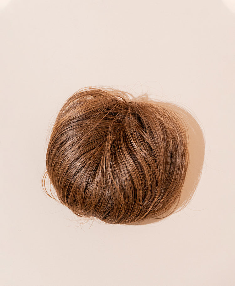 messy bun - mixed brown.