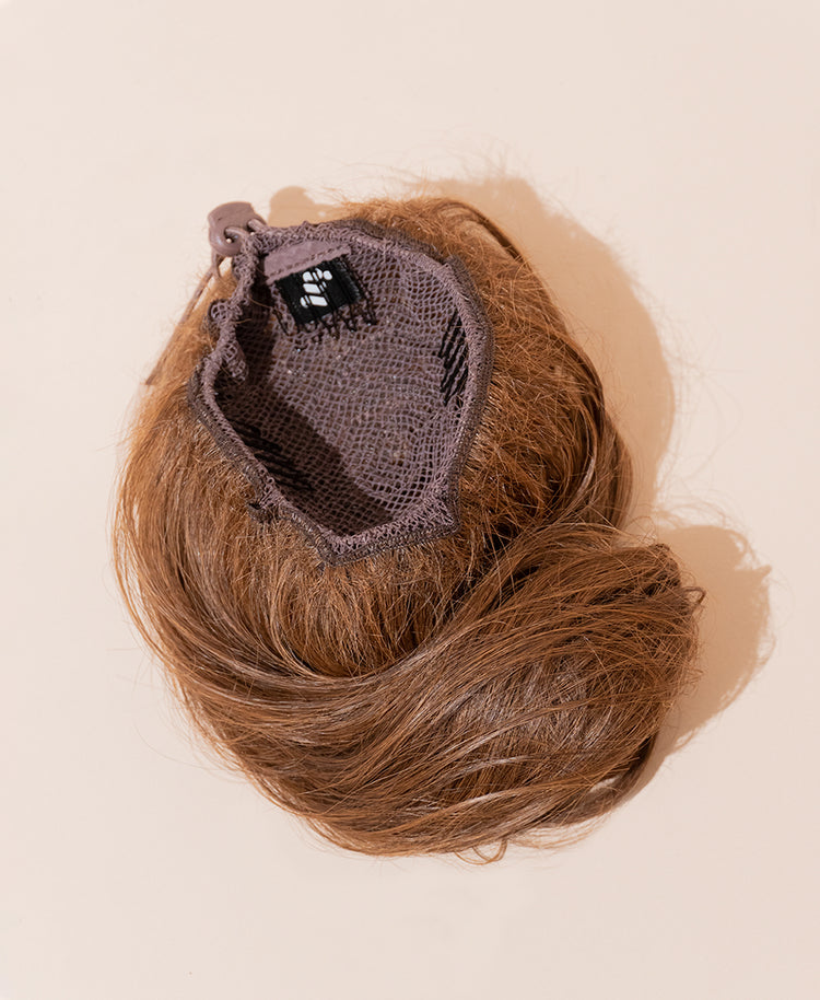 messy bun - mixed brown.