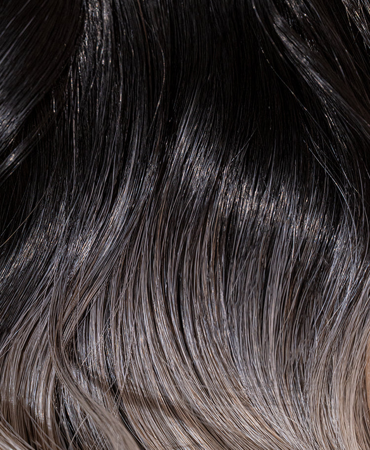bouncy ponytail - ombre silver 18".