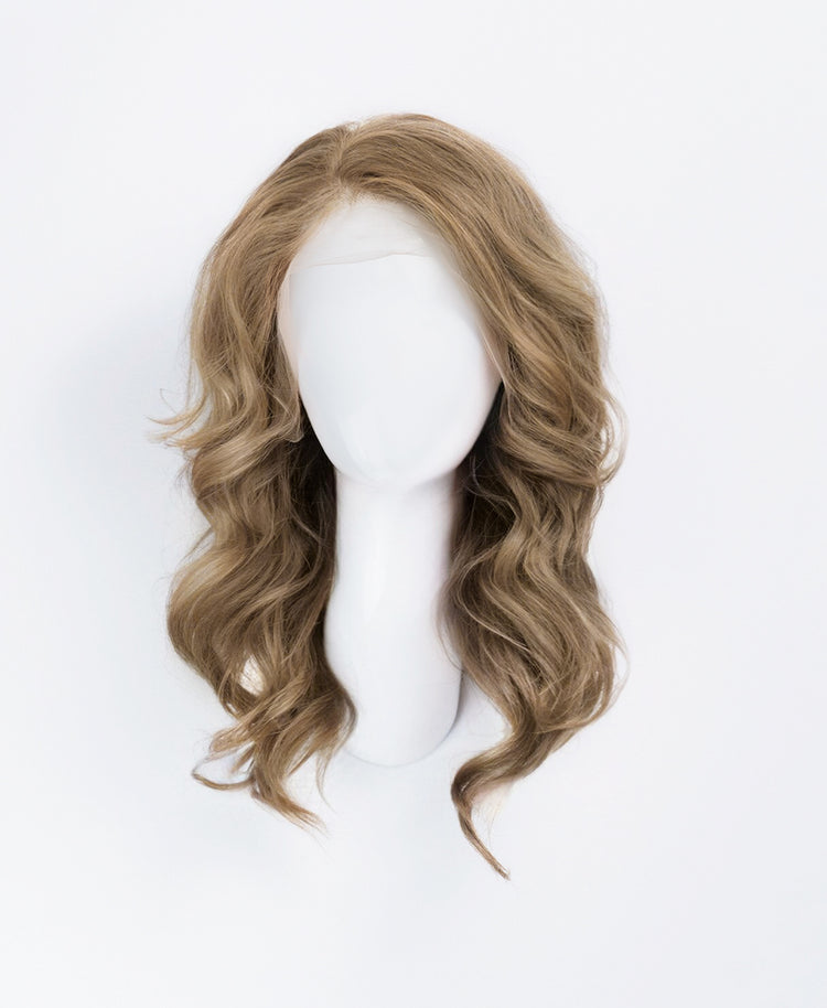 front lace human wig - 14" ash blonde.