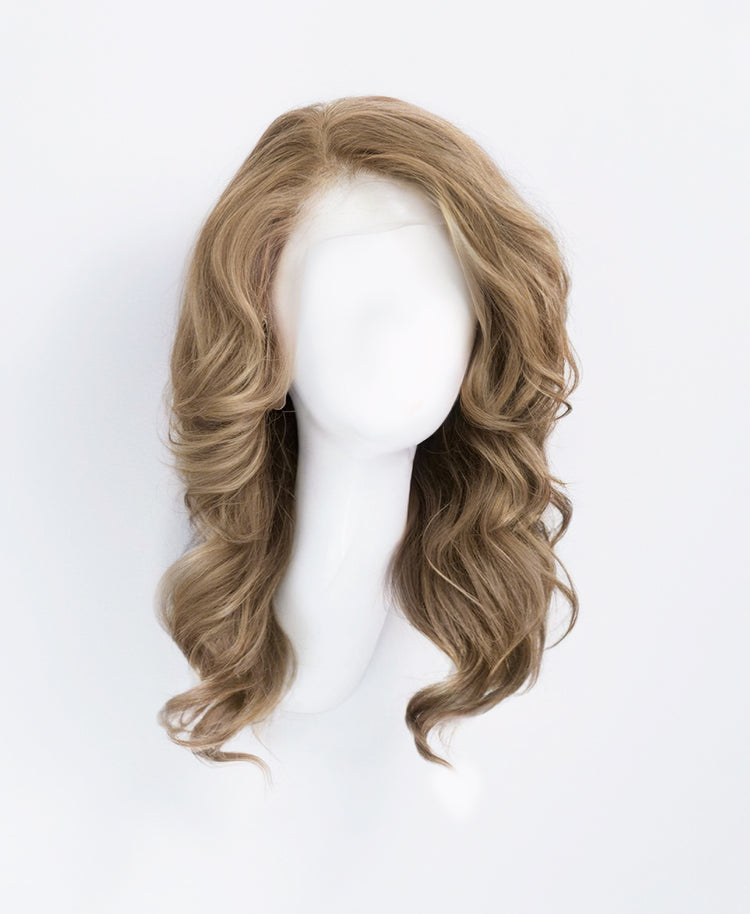front lace human wig - 14" ash blonde.