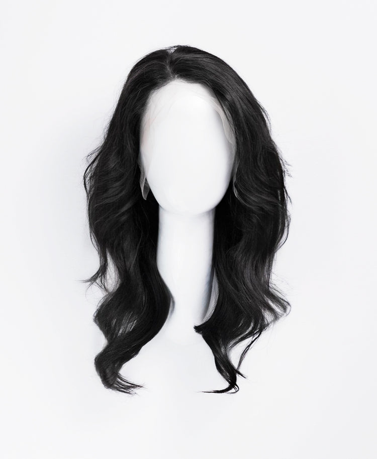front lace human wig - 14" natural black.