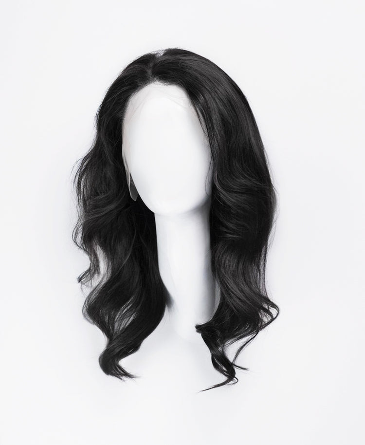 front lace human wig - 14" natural black.