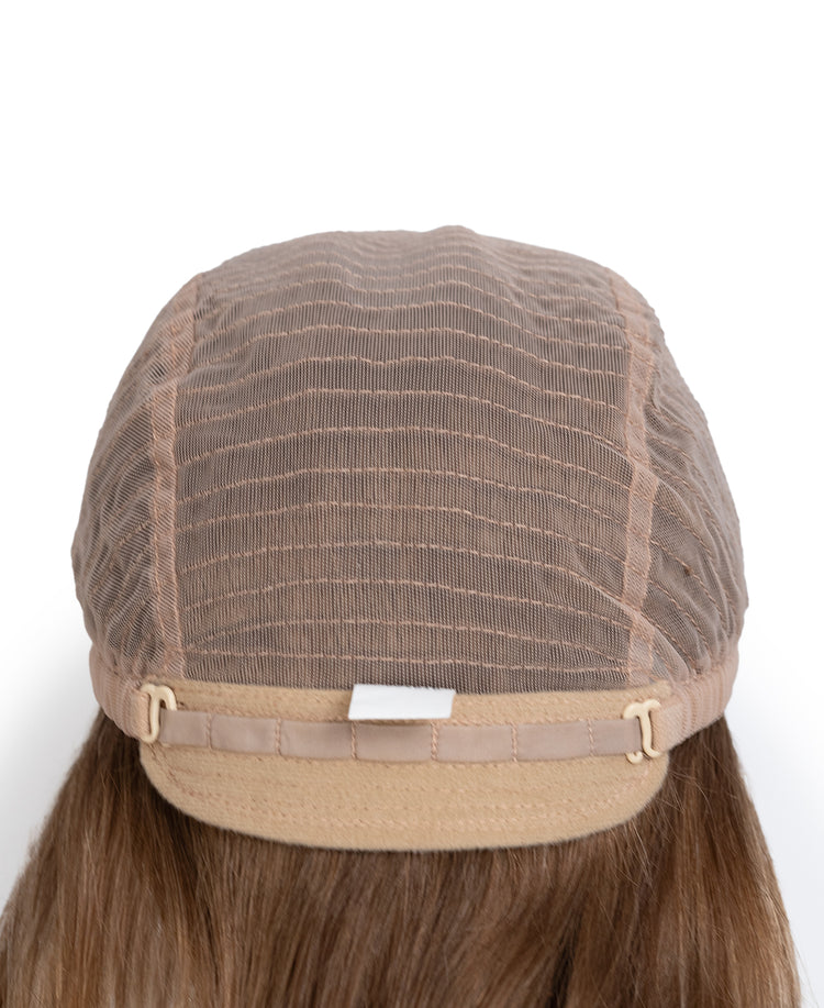 front lace human wig - 20" medium brown.