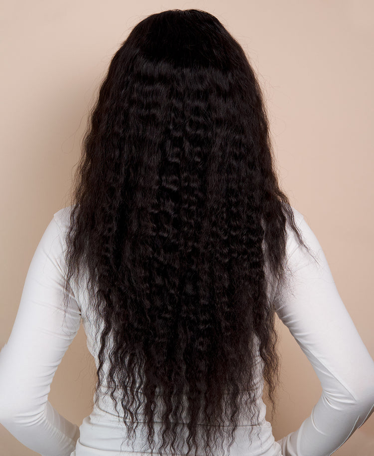 wavy human wig - 22” natural black.