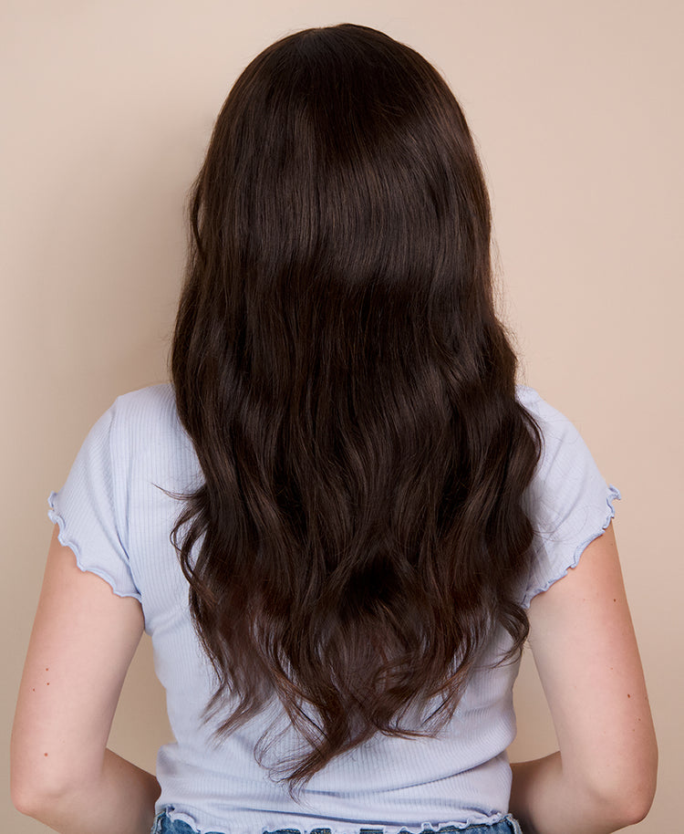 front lace human wig - 20" chocolate brown.