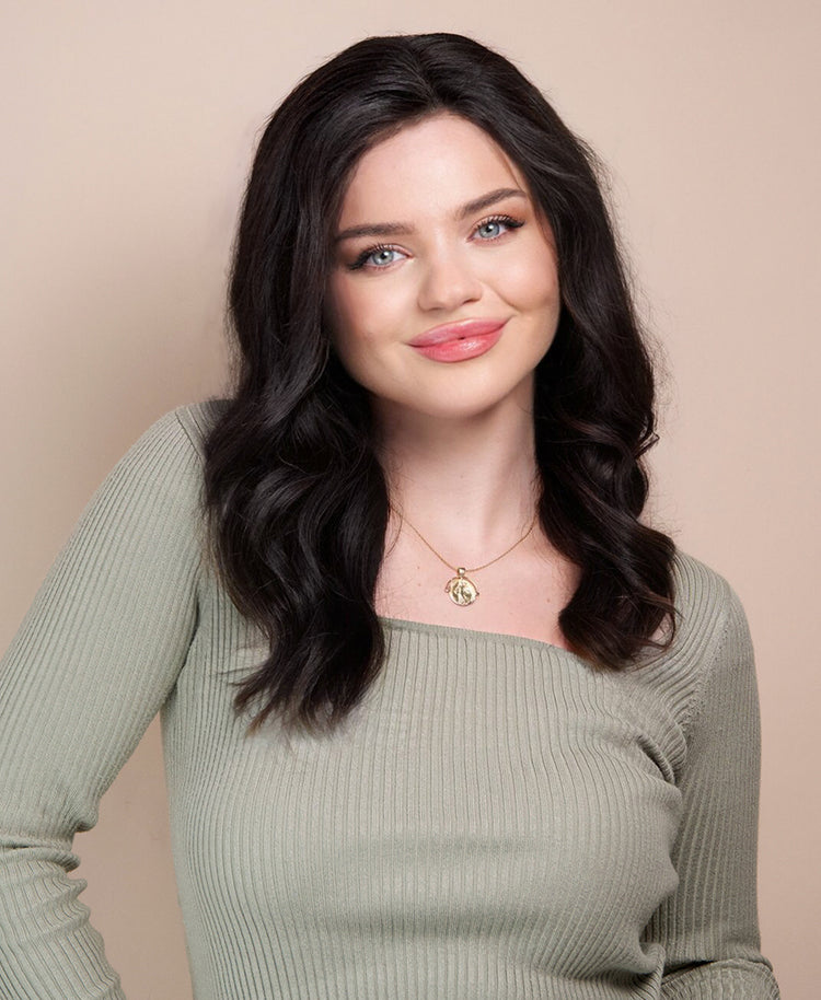 front lace human wig - 14" natural black.