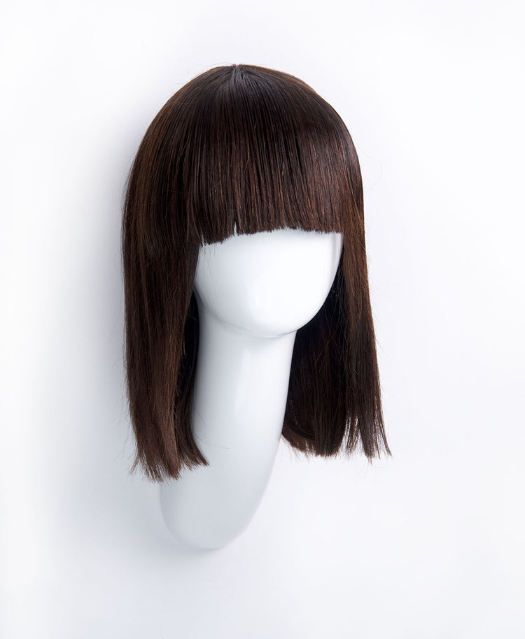 bob wig with fringe - 10" natural black.