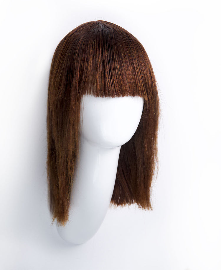 bob wig with fringe - 10" medium brown.