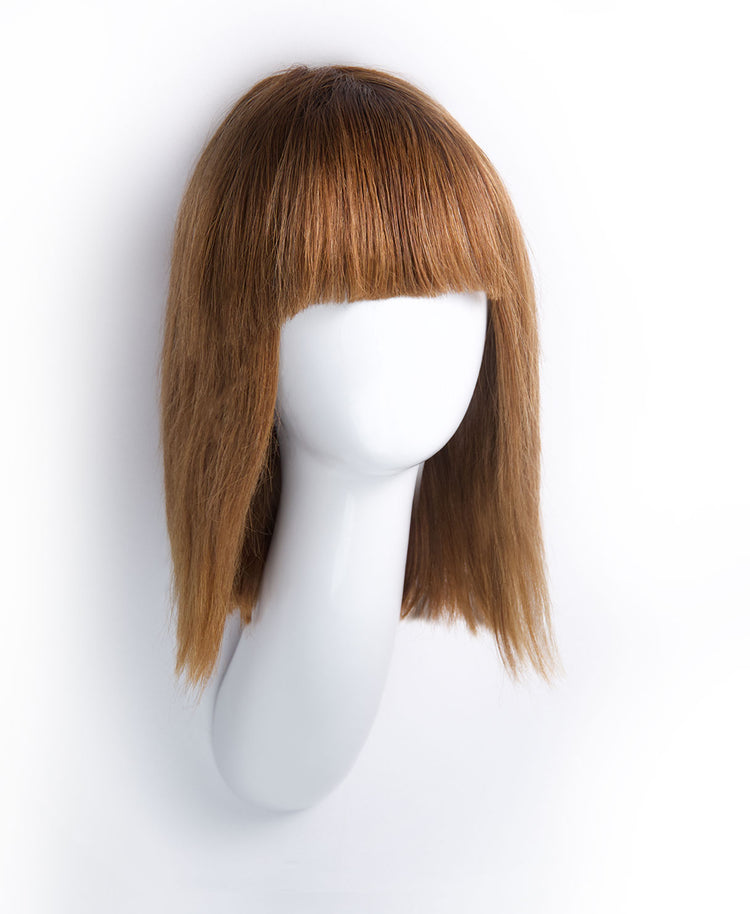 bob wig with fringe - 10" rooted light brown.