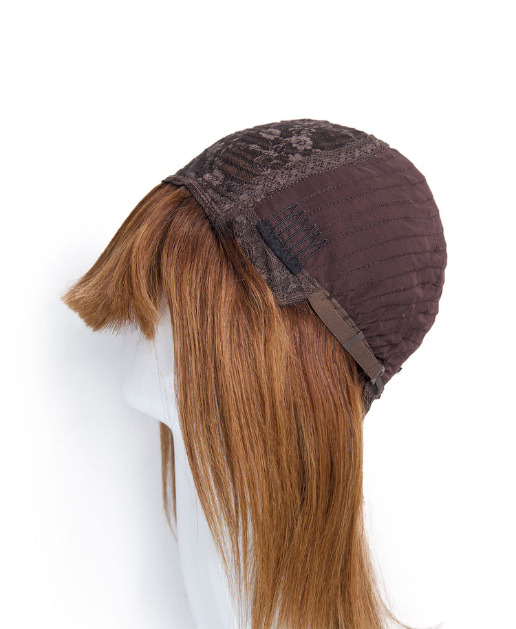 bob wig with fringe - 10" rooted light brown.