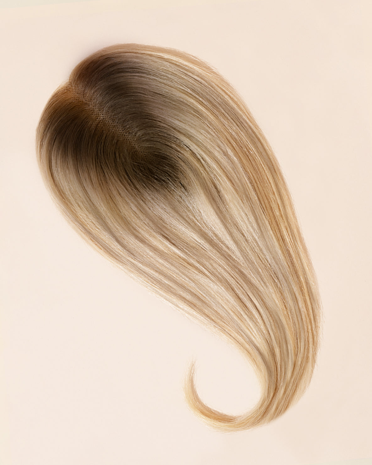 premium hair topper 14" rooted blonde highlights.