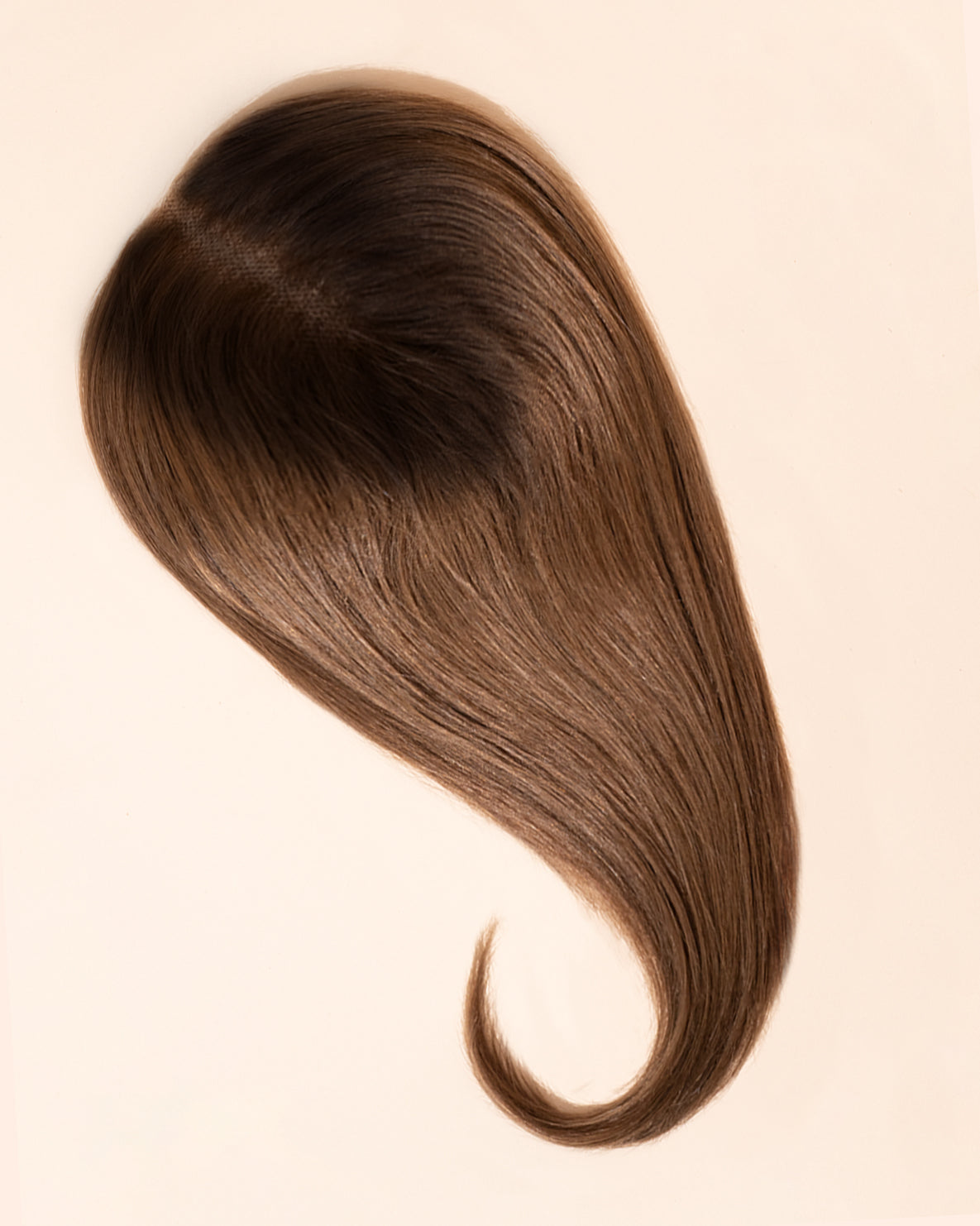 premium hair topper 14" rooted brown.