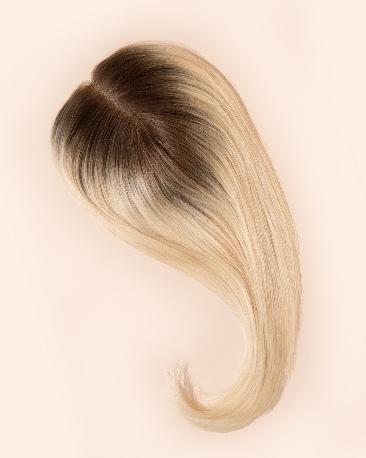 hair topper 12" rooted light blonde.