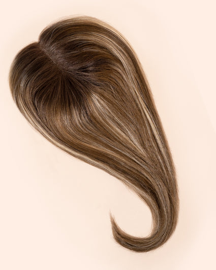 premium hair topper 14" brown balayage.