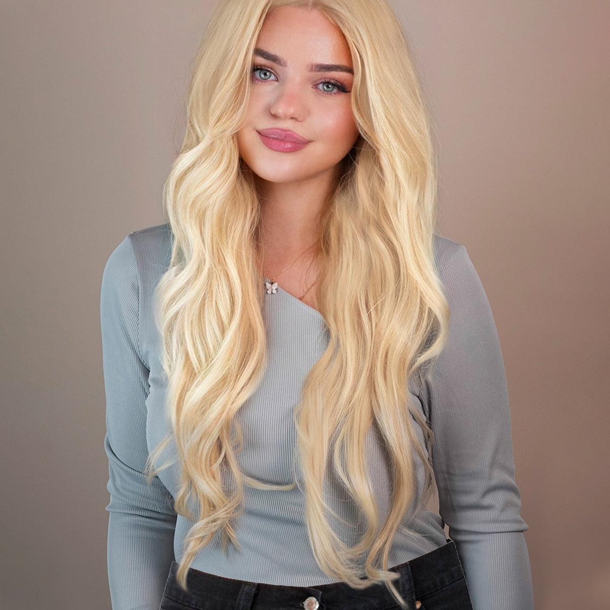 Blonde Lacefront Wig 22-26 Amazon.com : GZX 26 Inch 613 Lace Front Wig Human Hair 13X4  main image 3