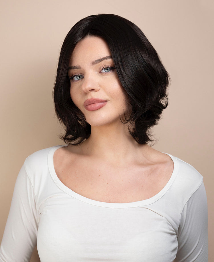 front lace human wig - 20" natural black.