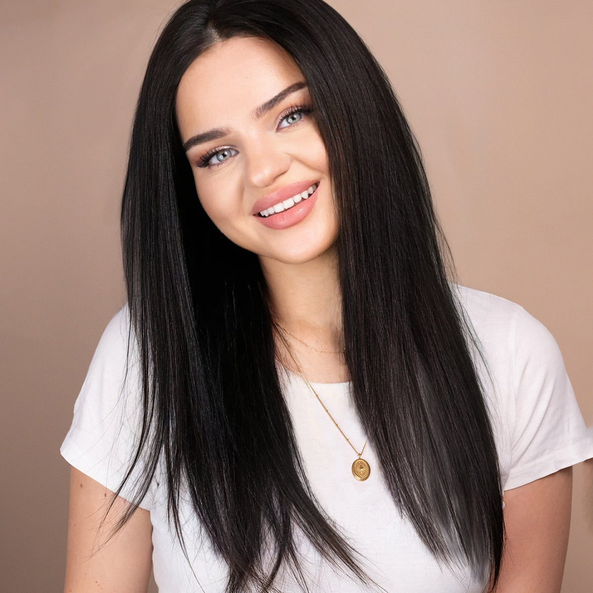 lace front human wig straight 4x4 - 20