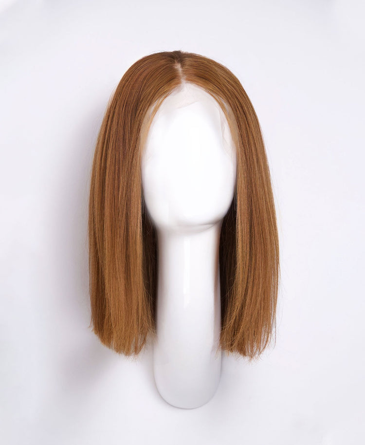 long bob human wig - 12" light brown.