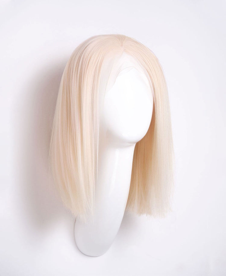 long bob human wig  - 12" platinum blonde.