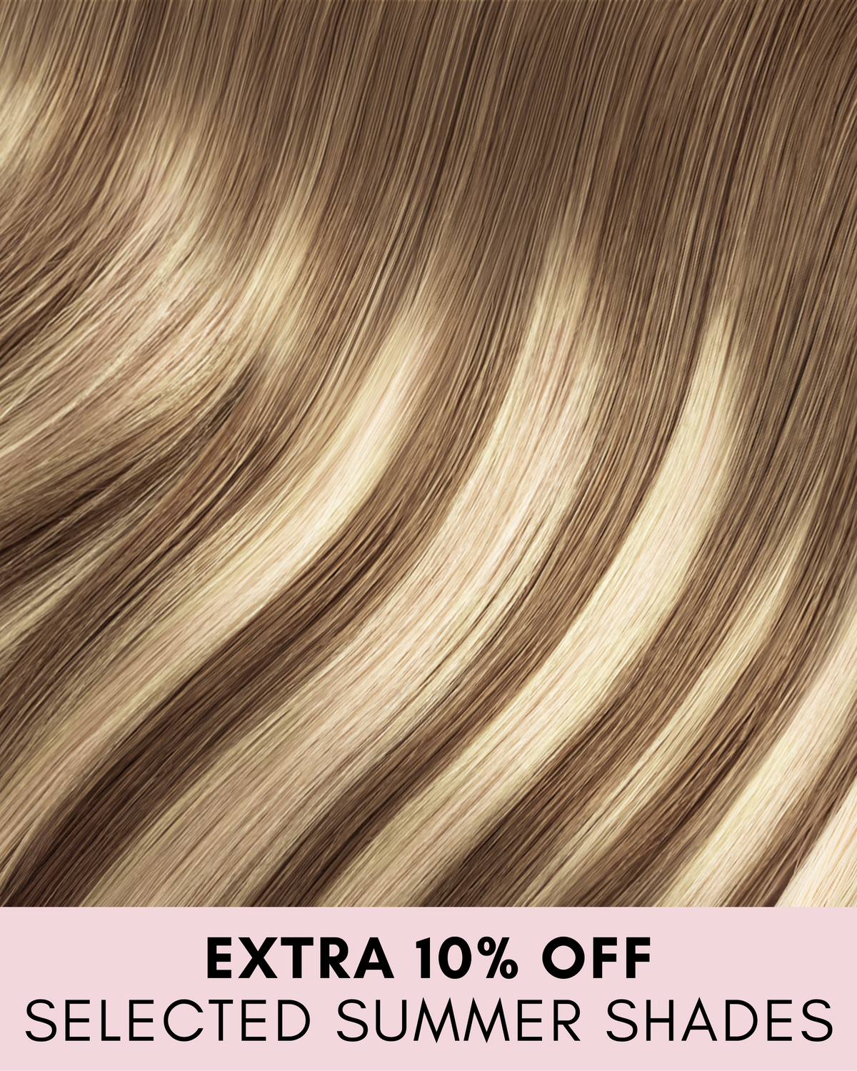 clip-in hair extensions rooted beige highlights.