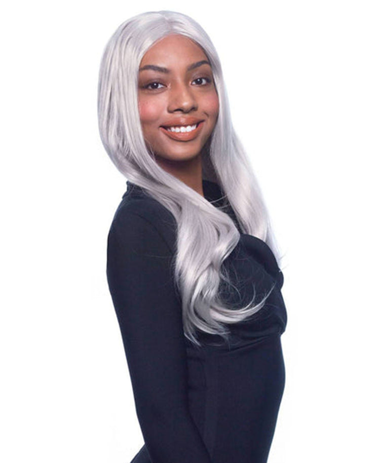 silver wig 22".