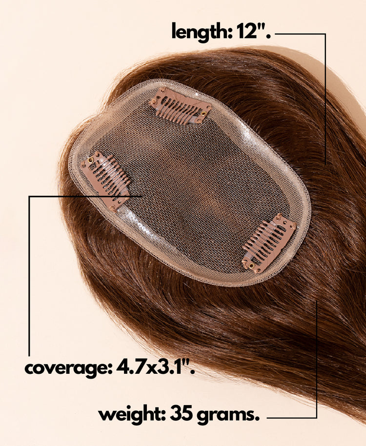 hair topper medium brown (#4).