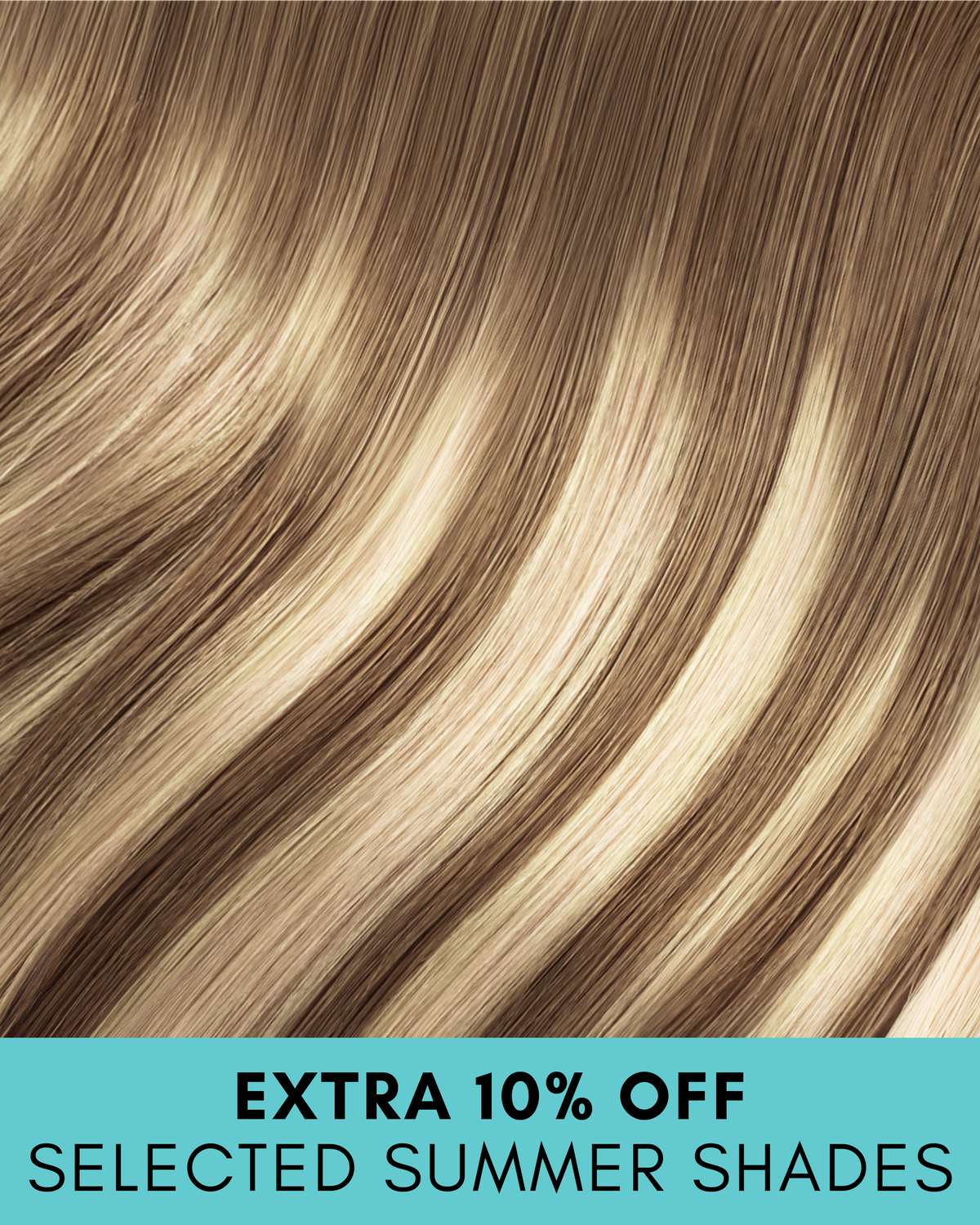 invisible clip-in hair extensions rooted beige highlights.