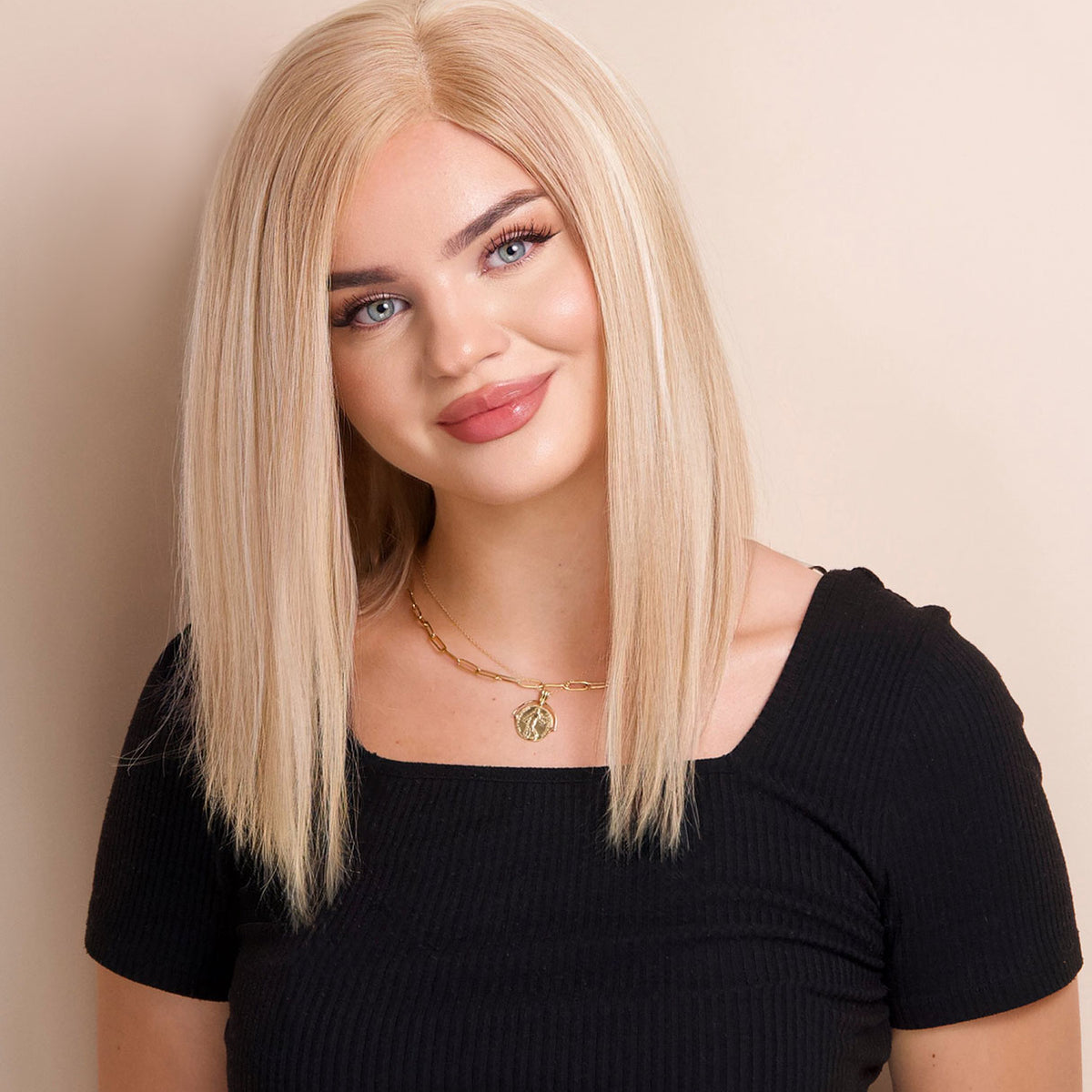 ✨Jani 12” Light Blonde Middle Part Bob *NWT* long bob human wig - 12 main image 2
